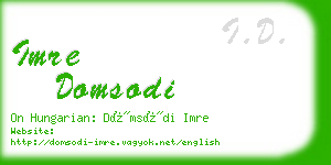 imre domsodi business card